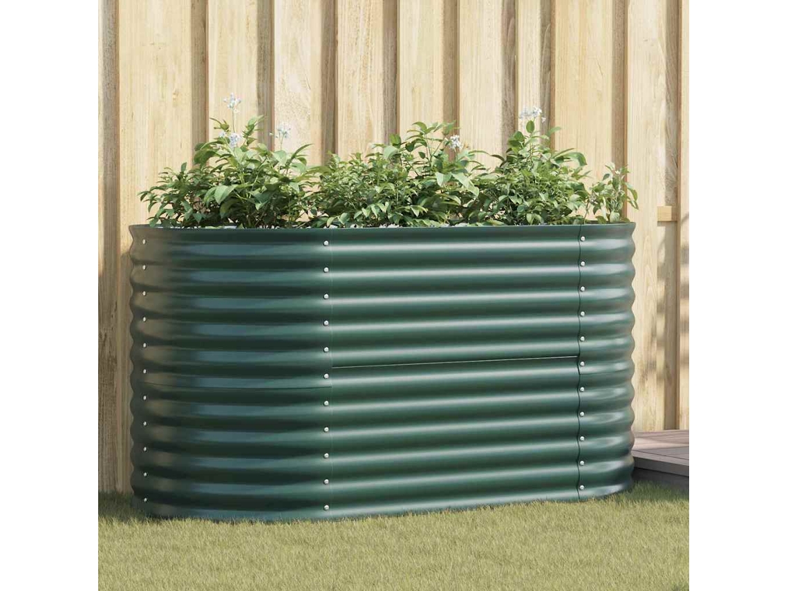 Vidaxl Cama Elevada Verde 160 X 80 X 81 Cm Aço