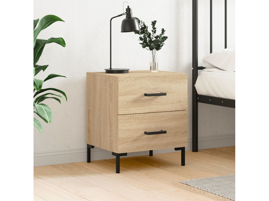 Bedside Cabinet, Bedside Cabinets Vidaxl Marrom Madeira Processada (n/a)