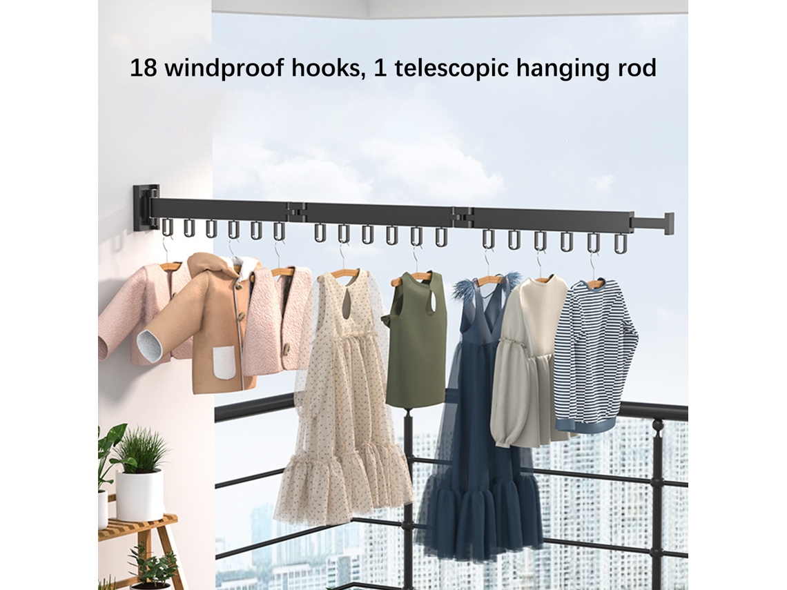 Wall Mounted Drying Rack Space Saving Laundry Drying Rack Telescopic Clothes Drying Rack Space Saving Telescopic Eoocoo