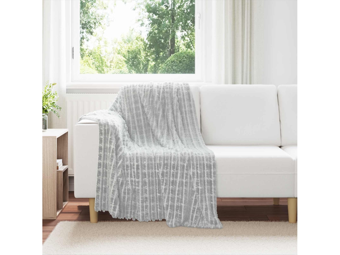 Vidaxl Cobertor Cinzeto 150 X 130 Cm 0.51 Kg Lã