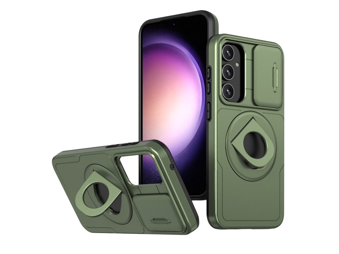 Capa Zruxe Compativel Com Samsung Galaxy A14 (camshield - Magsafe - Ring Holder - Verde Oliva)