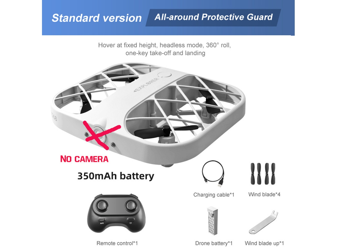 Drone Mini Grade de Controle Remoto Sem Câmera Duração Da Bateria: 8 Min Branco