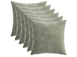 Vidaxl Capa Almofada 6 Unid. Heerlen Verde 40 X 40 Cm Tecido Chenille