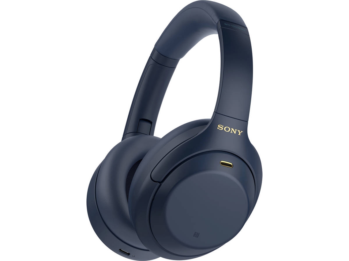 Auscultadores Bluetooth Multipoint SONY WH 1000XM4 (Over Ear - Microfone - Noise Cancelling - Azul)