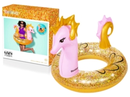 Boia De Natação Em Forma De Cavalo-marinho, 115x104 Cm, Com Glitter, Em Pvc, A Partir De 10 Anos.