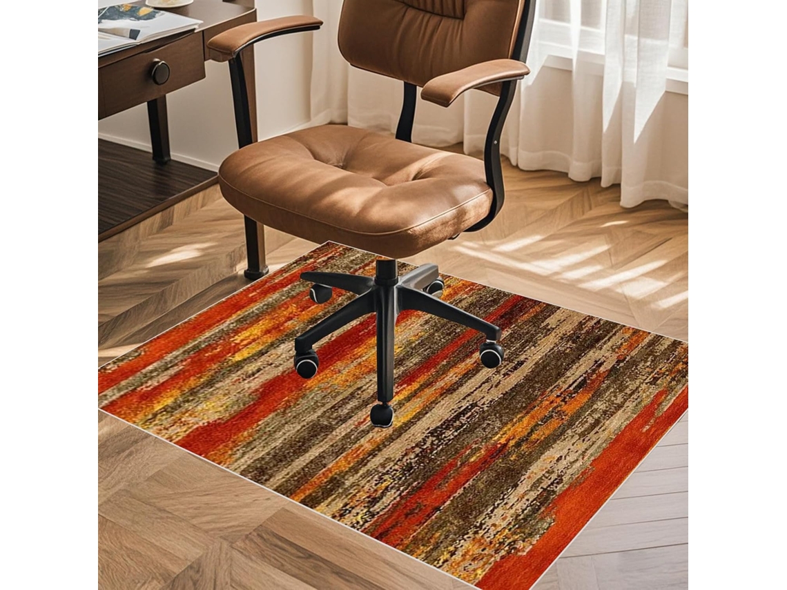 Tapete Cadeira Escritório Protetor 80 X 100 Cm Tecido Piso Madeira Parquet Laminado Cm,