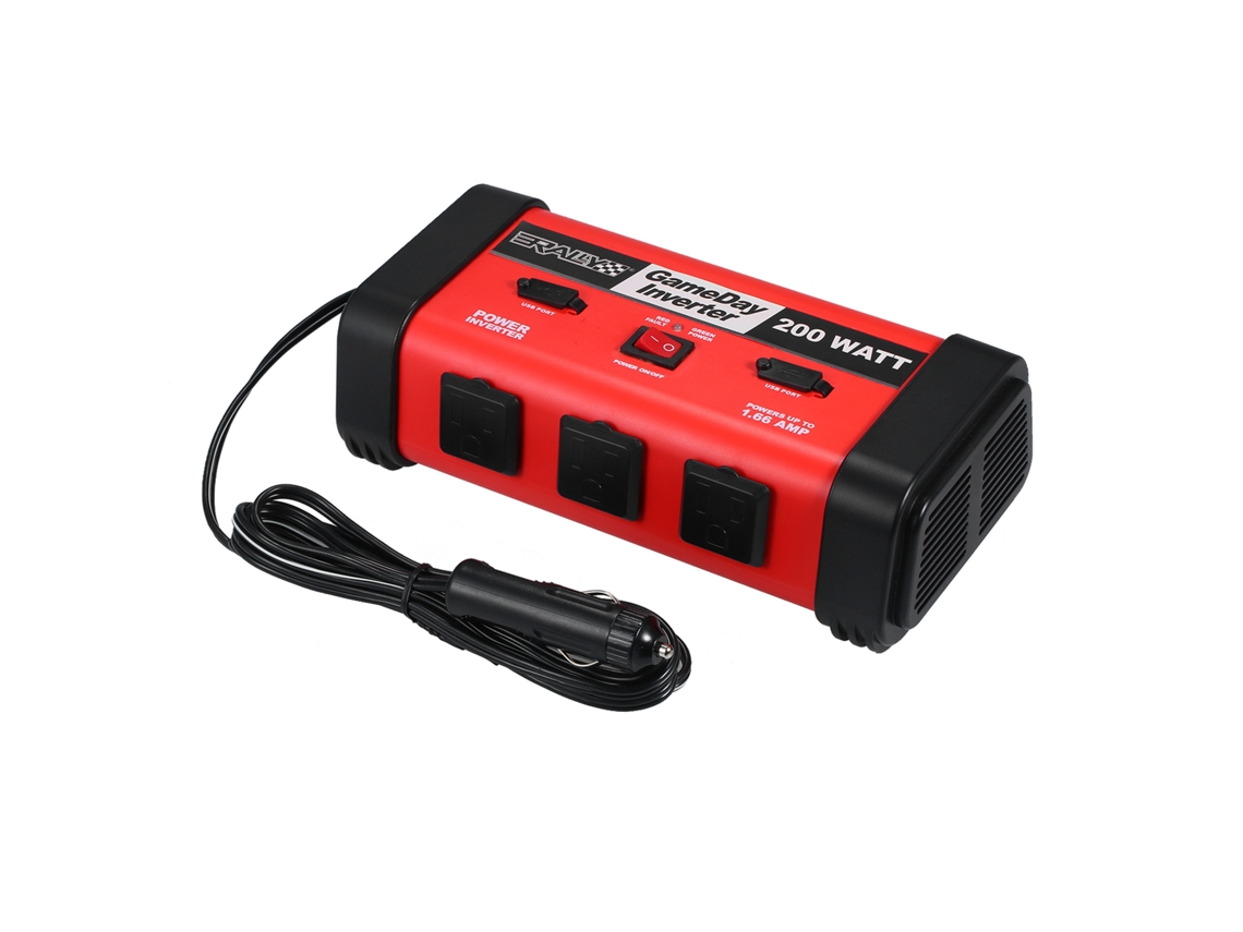 Laxiscreed Inversor De Corrente Para Carro 200w Dc 12v A 110v Com Porta Usb