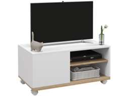 Suporte Tv Rodízios 42 Pol Porta 2 Prateleiras 80x45x41 Branco