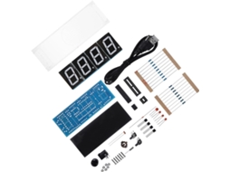 Kit De Relógio Digital Led 4 Dígitos Controle Luz Alarme Temporizador