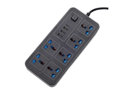 Extensão Elétrica Universal De 1,8 M Com Portas Usb C E Usb, Várias Tomadas E Plugue Padrão Europeu, Cor Preta. Olysi Shop