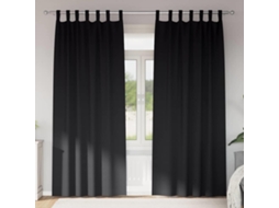 Vidaxl Cortinas Blackout Com Argolas 2 Unid. Preto 245 X 140 Cm