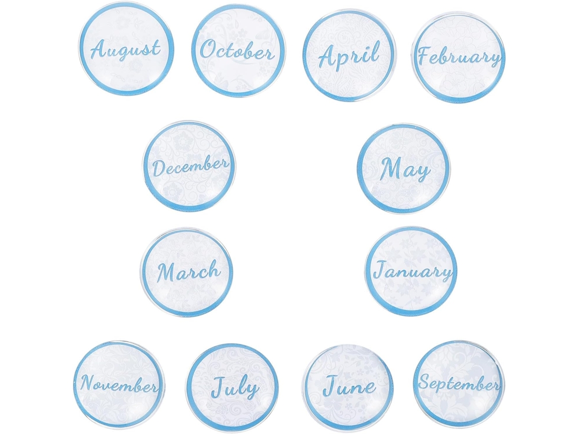 12 Ímãs De Vidro Magnéticos Para Geladeira, Prendedores De Notas Decorativos Mensais, Acessórios Práticos Para Casa E