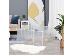 Gaiola para Coelhos PAWHUT D06-101 (Branco - 105 x 105 x 45 cm - Metal e Resina Pp)