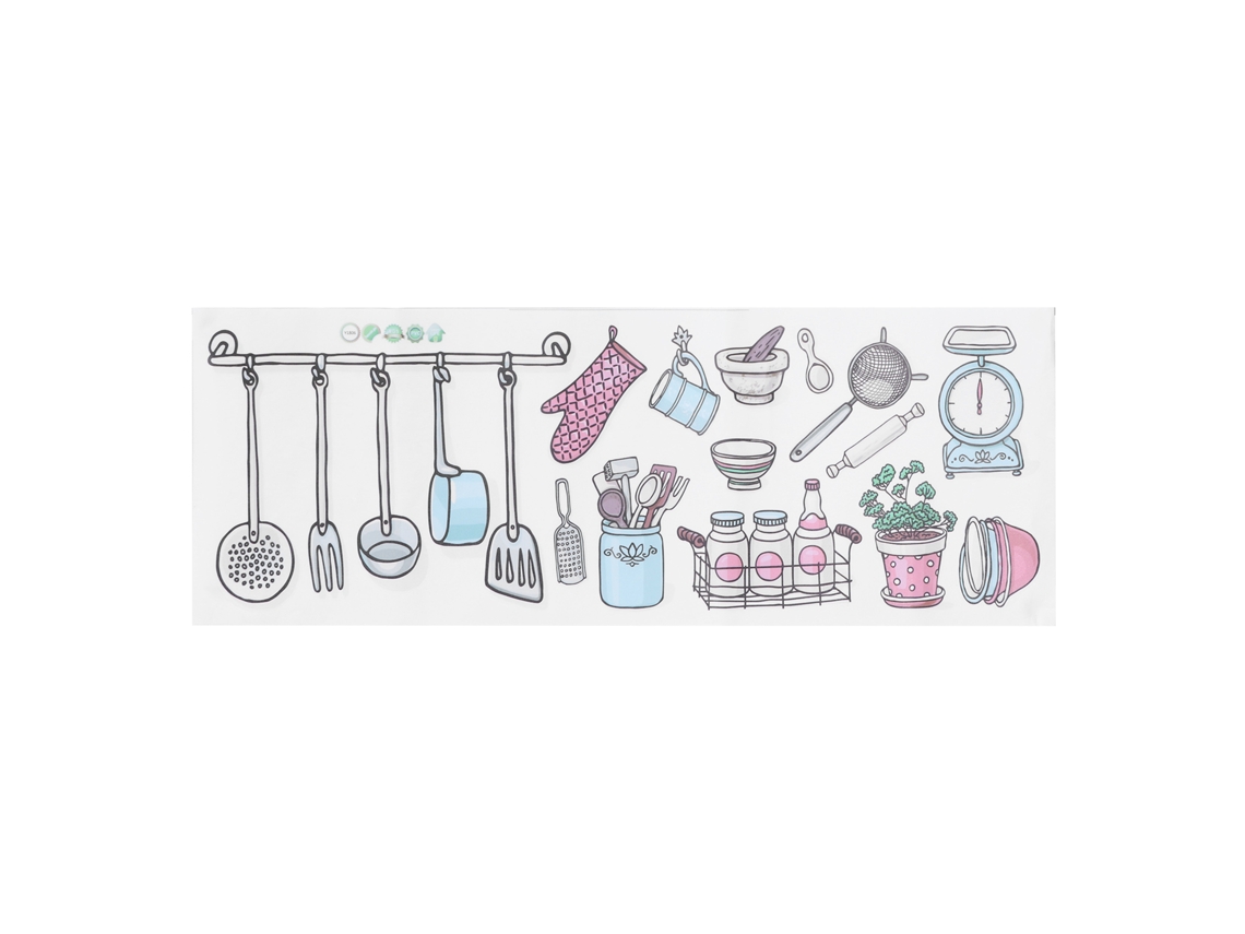 Papel De Parede Autoadesivo Com Padrões De Utensílios De Cozinha Original
