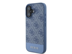 Capa para iPhone 16 GUESS Pele Sintética Rígida Azul
