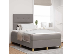 Vidaxl Cama Box Spring Led Cinzento-acastanhado 120 X 190 Cm Tecido