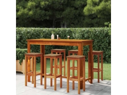 Vidaxl 7 Pcs Conjunto De Bar Para Jardim Madeira De Acácia Maciça