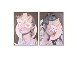 Pintura Dkd Home Decor Bloemen Moderno 50 X 3,5 X 70 Cm 2 Unidades