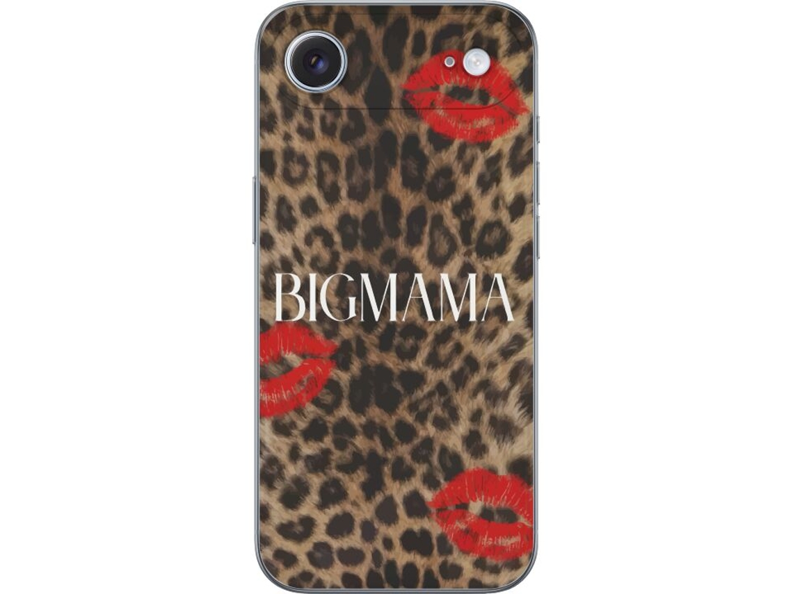 Capa Para Celular Compatível Com Apple Iphone Air. Estampa Com Manchas De Leopardo, Lábios Vermelhos E Texto. Design Moderno E Expressivo.