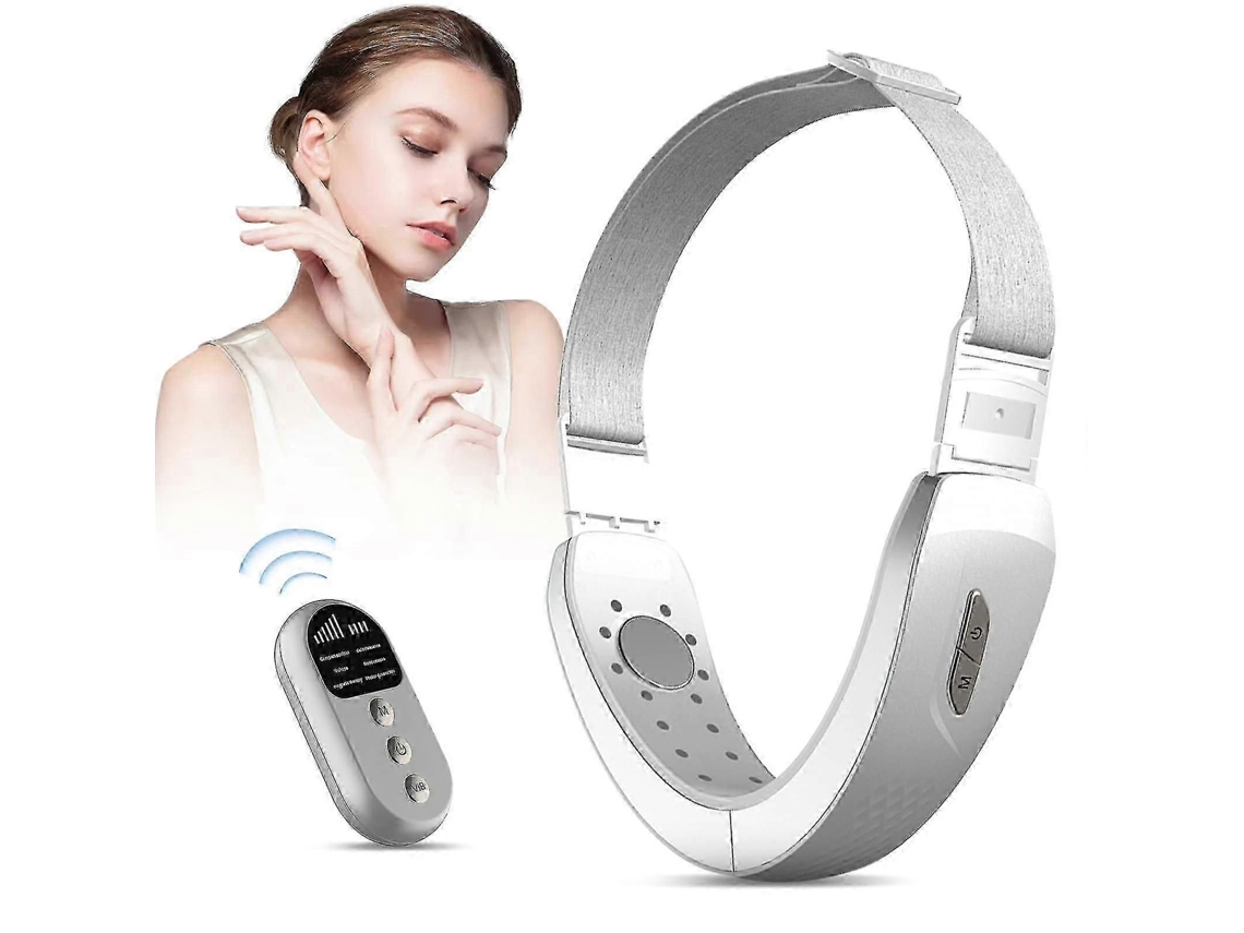 Massageador Facial Elétrico em Formato de V 25 26 Cm, Aparelho Inteligente para Lifting Vermelho e Azul C Om Fototerapia GOKOCO