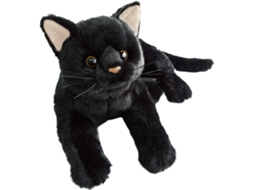 Pelúcia Gato para Crianças, Bichinho Macio, Preto Fofinho