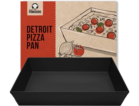 Chef Pomodoro Detroit Style Pizza Pan 14 X 10 Polegadas Alumínio Anodizado Dura Utensílios de Cozinha Pré-Temperados e Pré-Temperados
