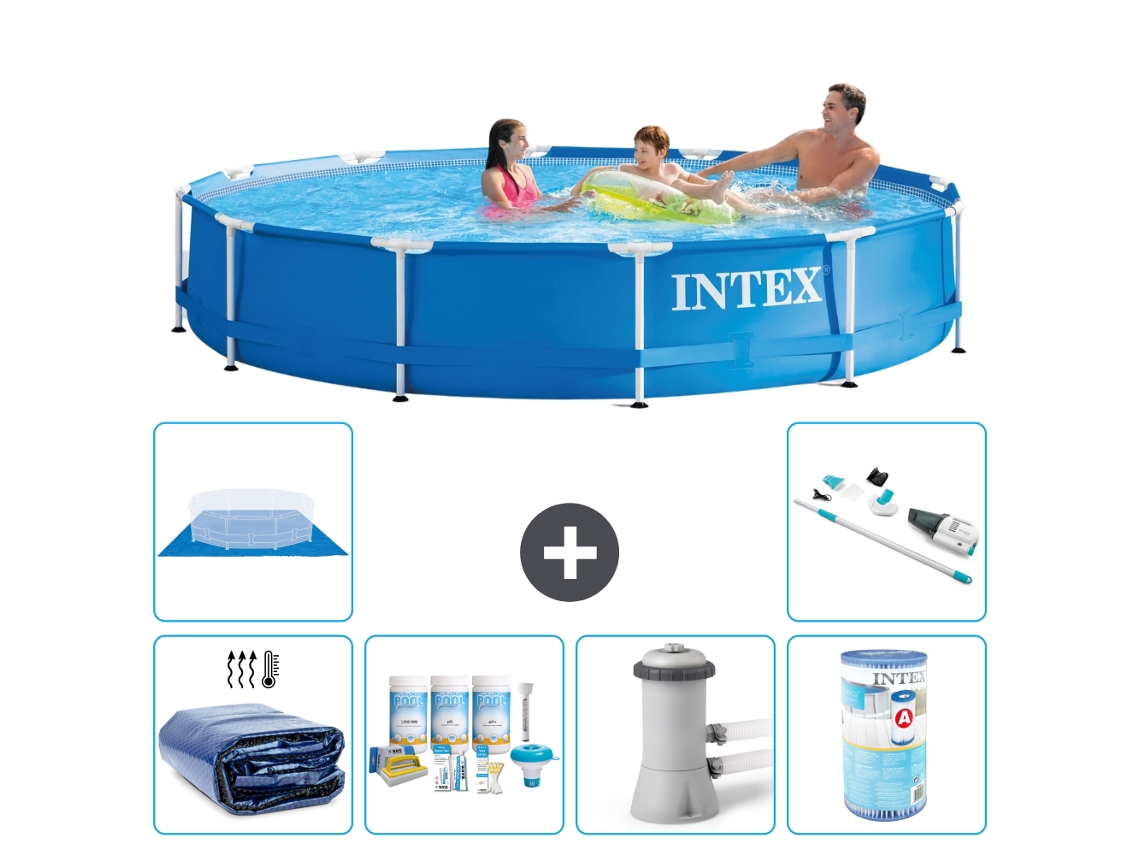 Intex Piscina Com Estrutura Redonda - 366x76 Cm - 7-peças S31601