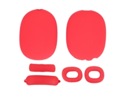 Kit Capa Protetora Para Fone De Ouvido Com Almofada De Cabeça E Orelha Em Silicone Vermelho Para Headset Over Ear Ios