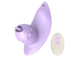 Vibrador de Lamber a Língua com Controle Remoto com 8 Modos para Mulheres Roxo YIZHOOD