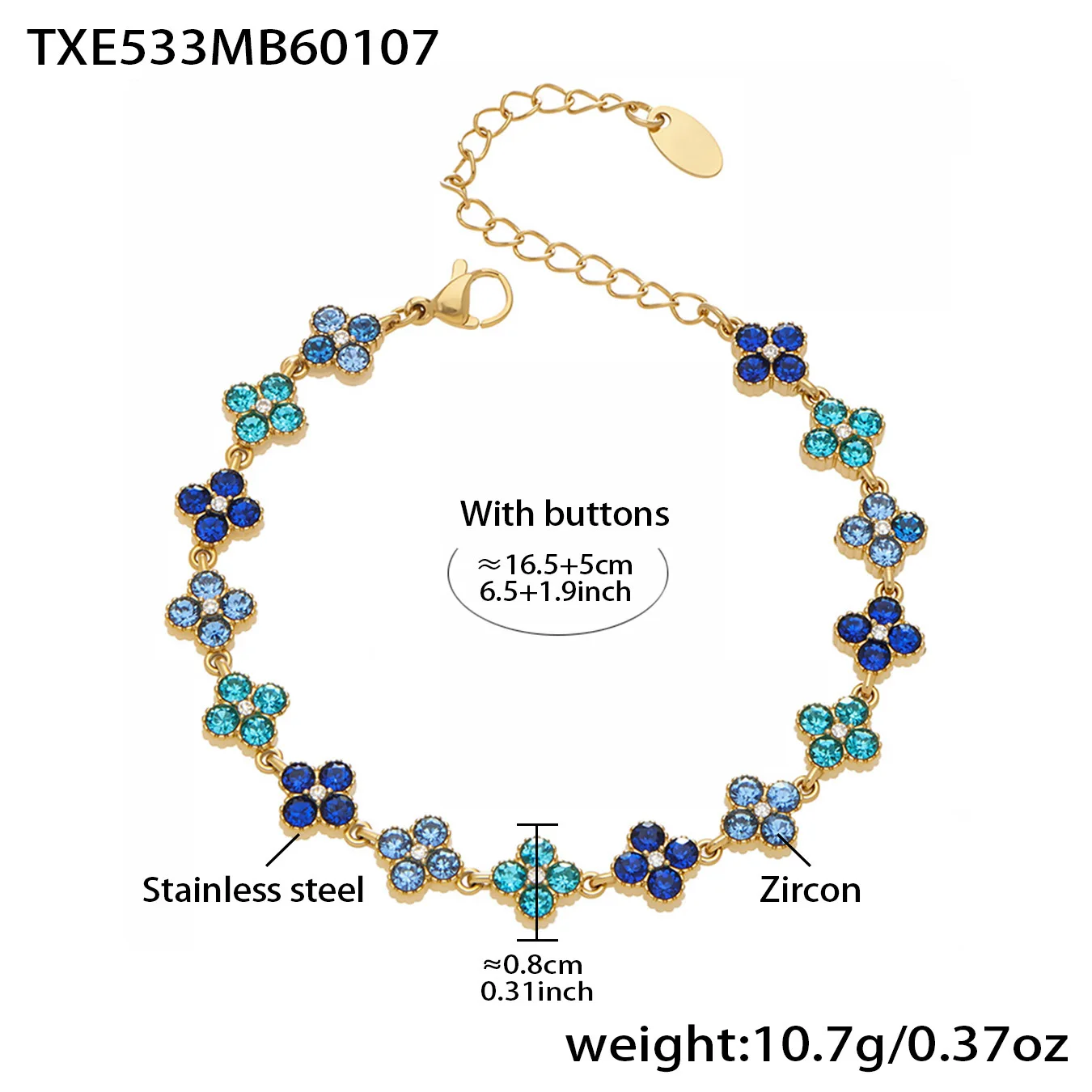 Pulseira Em Aço Inoxidável Banhado A Ouro, Joia Elegante Para Festas.