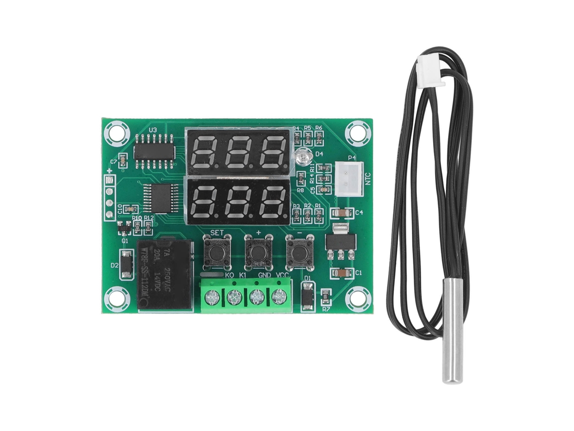 Módulo de Termostato Digital com Tela Dual Controlador de Temperatura Sonda Ntc Impermeável Dc12v