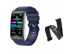 Pulseira Desportiva E600 Ecg Frequência Oxigênio Sanguíneo Pedômetro À Prova D' Água de Silicone Azul