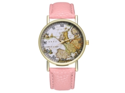 Relógio de quartzo elegante e moderno para homens/mulheres, ideal para presente e decoração (rosa)