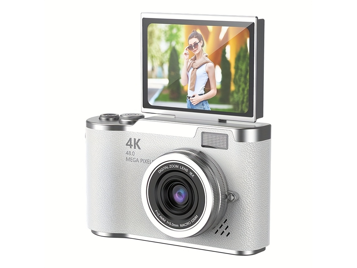 Câmera Digital 4k Hd Com Tela De 2,4 Polegadas Prata Brilvibera