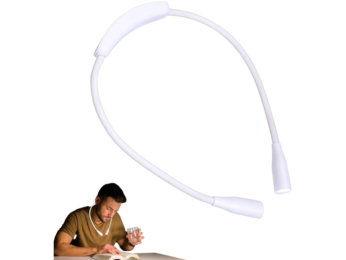 Luminária De Leitura Led Para Usar No Pescoço, Com Braços Flexíveis E