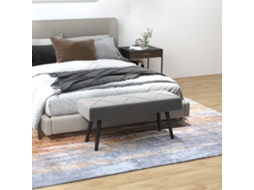 Banco Veludo X, Cinza, 120kg, 100x36x45cm, Para Quarto.