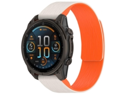 Bracelete para Garmin Silicone Magnético Listras Verticais com Liberação Rápida Laranja Starlight XIAOMOYU (20mm)