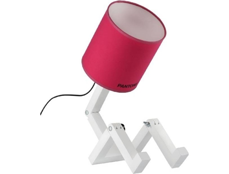 Candeeiro  HIO8681847183914 (Rosa e Branco - Madeira, PVC, Metal, Tecido)