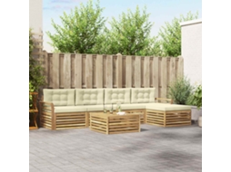 Vidaxl Conjunto De Sofás Para Exterior 6 Unid. Branco E Creme