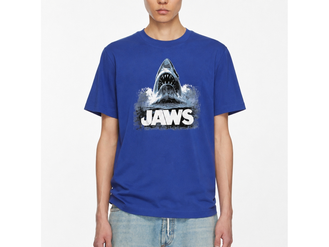 Rockinstone Jaws Movie Jawswater Solid Royal Adult T-shirt Size:l