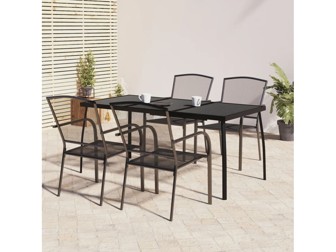 Vidaxl 5 Pcs Conjunto De Jantar Para Jardim Aço Antracite