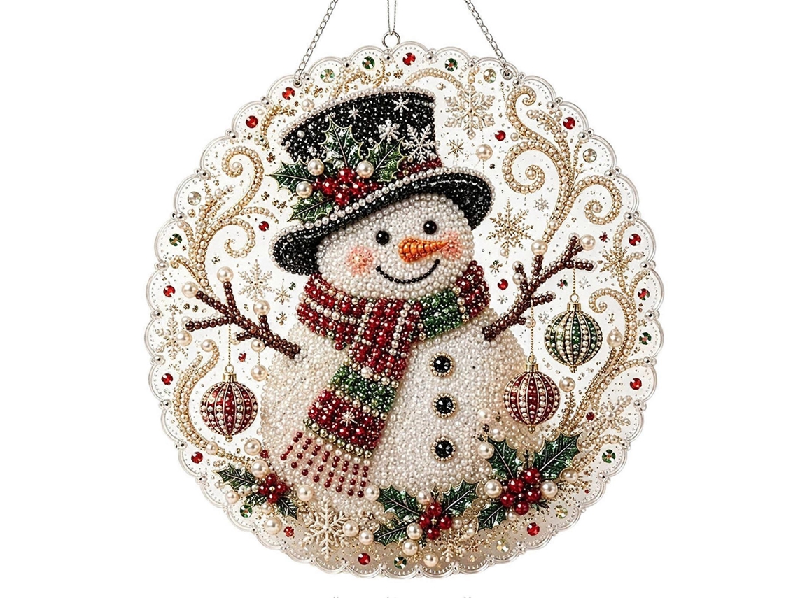 Kit De Pintura Com Pérolas E Diamantes De Natal, Decoração De Janela Festiva Diy Para Iniciantes - 10 Polegadas E