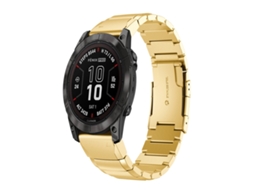 Bracelete para Garmin Quatix 7 Pro Aço Inoxidável com Estampa de Casco de Tartaruga Dourado XIAOMOYU (22mm)