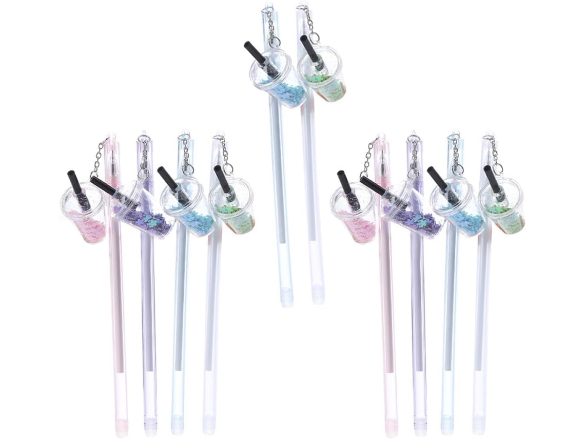 10 Caneta de Tinta Gel, para Escritório, Conjunto de 10 Canetas em Gel com Pingente de Glitter Kawaii CHABERLU