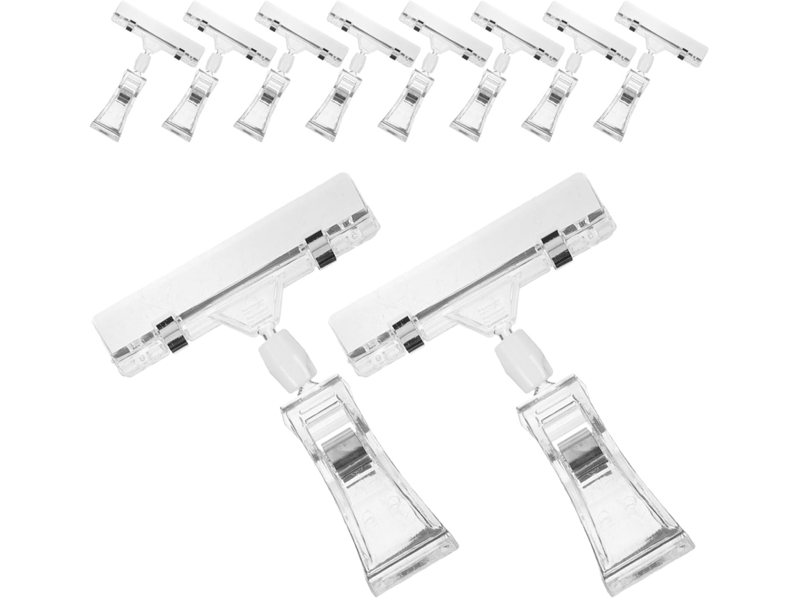 Clips transparentes para pratos de supermercado Ifundom, suporte giratório ajustável em plástico, pacote com 24 unidades.