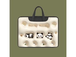 Capa HEXINYIGJLY para portátil, 15.6 polegadas, universal, almofadada, forro macio, panda