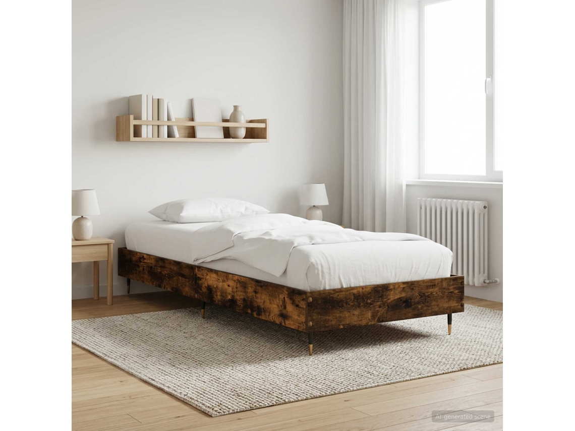 Vidaxl Estrutura Da Cama Carvalho Fumado 80 X 200 Cm