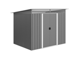 Abrigo de Jardim, 4,5m², Metal, Painéis Transparentes, 260x194x200 Cm, Cinzento, S/MARCA
