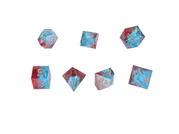 Primerox set de 7 Dados Poliédricos de Resina com Dígitos Claro para Jogos de Tabuleiro Rpg e Festas