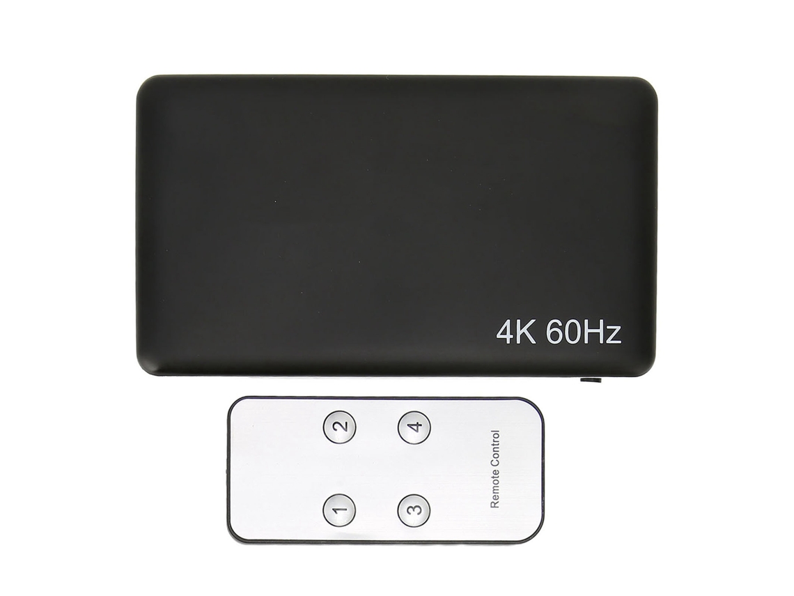 Conversor de vídeo Full HD Mali Switch HDMI com 4 entradas e 1 saída, 4K 60Hz, controle remoto, compatível com PS4 e HDTV. Bivolt.
